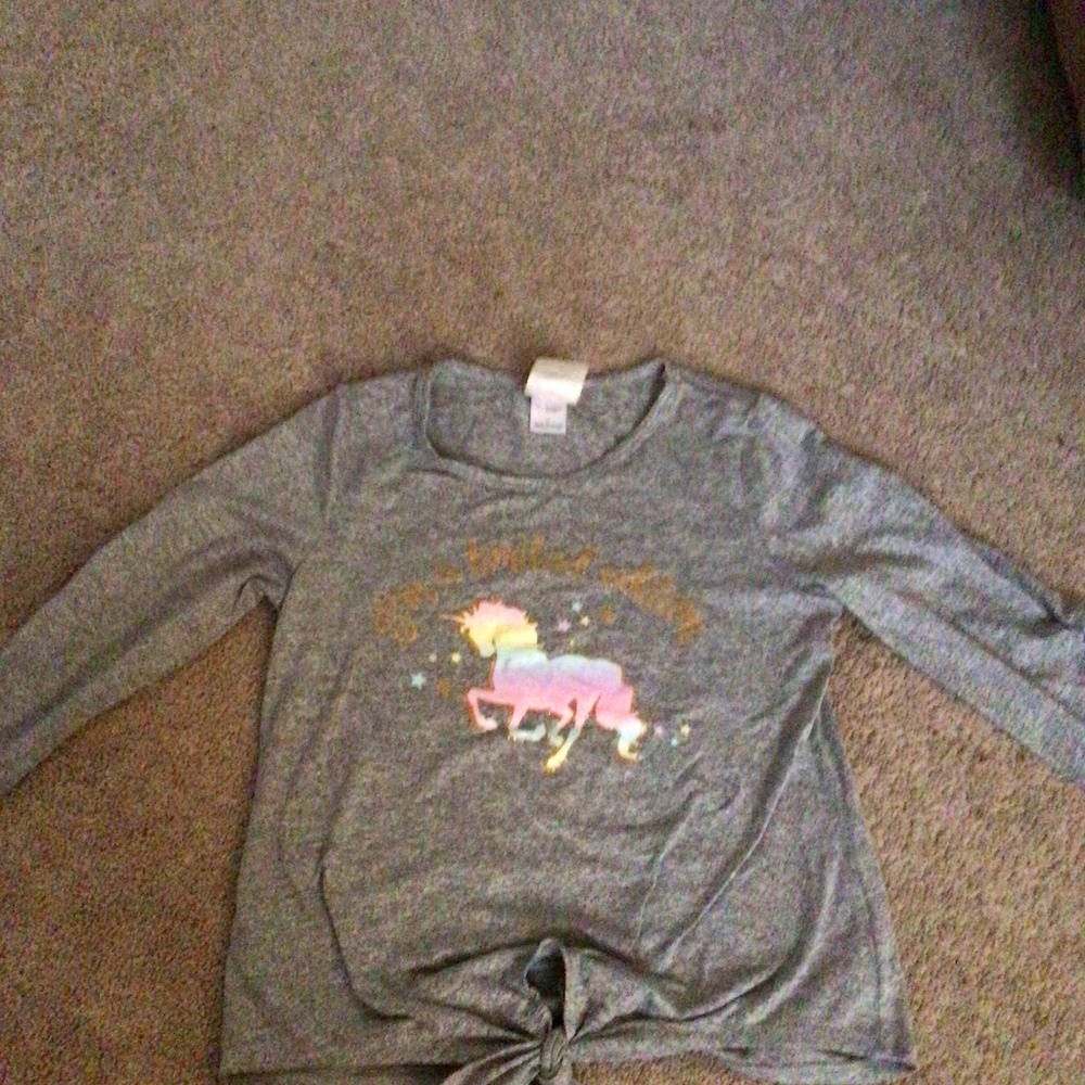 Grey unicorn print sweatshirt